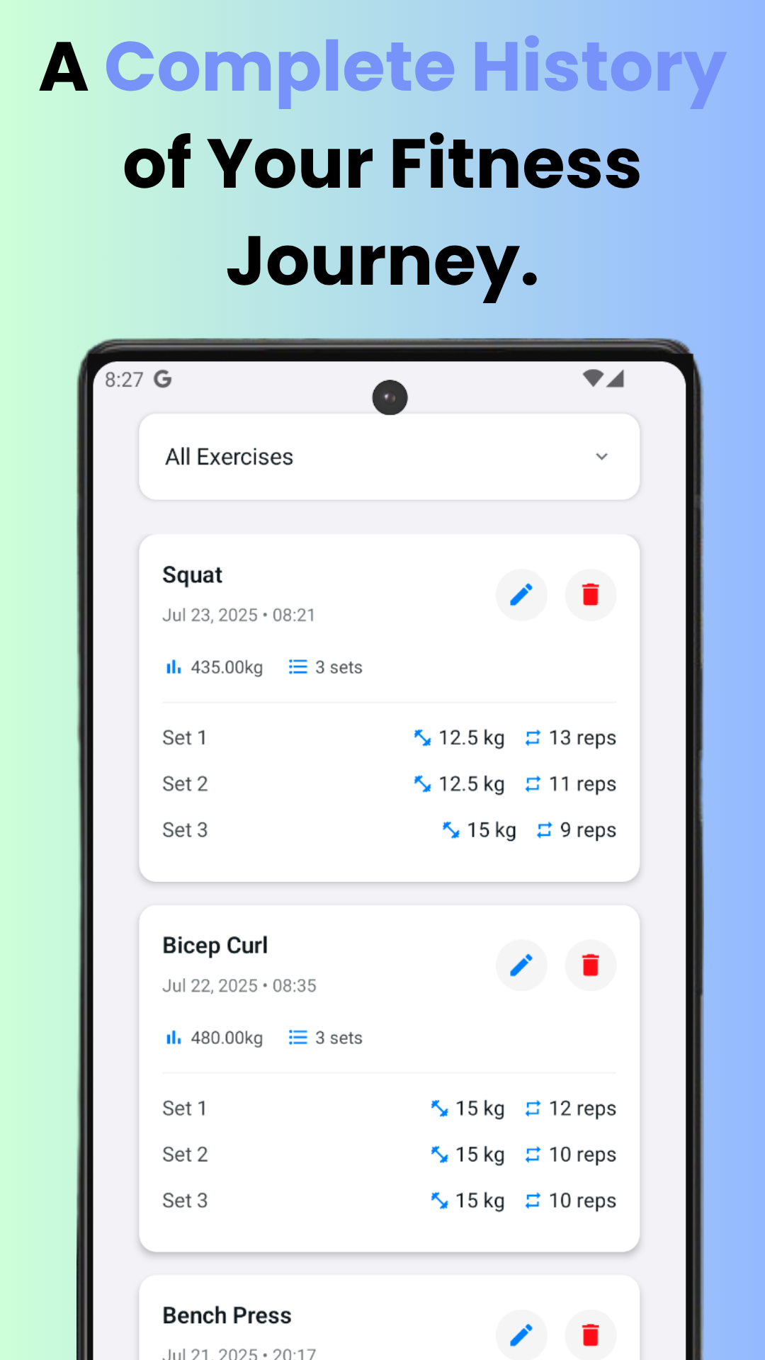 Simple Workout Logging